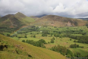 Miniature rainbow over Newlands Valley, Lake District